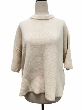 Babaa Jumper no35 Short Sleeve Spanish Cotton Natural Sweater Size One Size